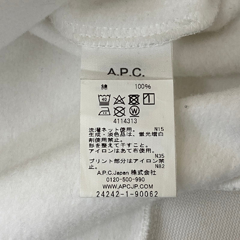 【中古品】【メンズ】 A.P.C. アーペーセー × POKEMON ポケモン 別注 コラボ L/S CREWNECK SWEAT SHIRT ロングスリーブ クルーネック スウェット シャツ 長袖 トップス トレーナー 141-251208-yy-07-tei サイズ：M カラー：ホワイト 万代Net店