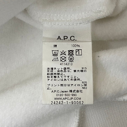 【中古品】【メンズ】 A.P.C. アーペーセー × POKEMON ポケモン 別注 コラボ L/S CREWNECK SWEAT SHIRT ロングスリーブ クルーネック スウェット シャツ 長袖 トップス トレーナー 141-251208-yy-07-tei サイズ：M カラー：ホワイト 万代Net店