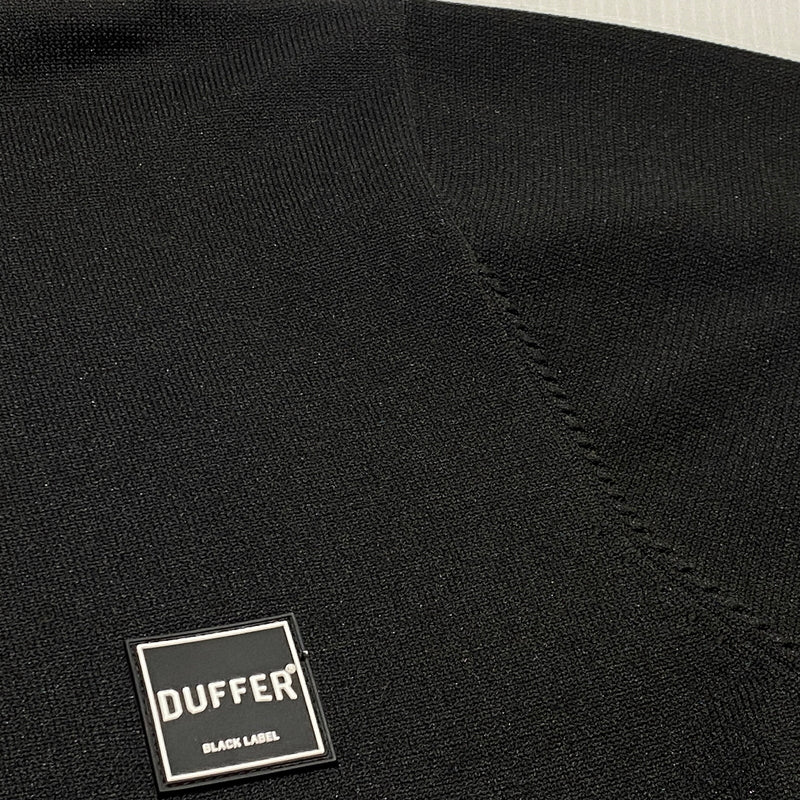 【中古品】【メンズ】 DUFFER ダファー BLACK LABEL BACK LOGO WASHABLE KNIT ブラック レーベル バックロゴ ウォッシャブル ニット 長袖 トップス 147-260824-sa-17-tei サイズ：S カラー：ブラック 万代Net店