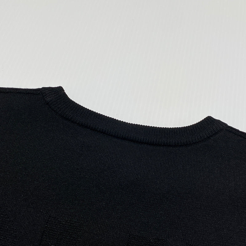 【中古品】【メンズ】 DUFFER ダファー BLACK LABEL BACK LOGO WASHABLE KNIT ブラック レーベル バックロゴ ウォッシャブル ニット 長袖 トップス 147-260824-sa-17-tei サイズ：S カラー：ブラック 万代Net店