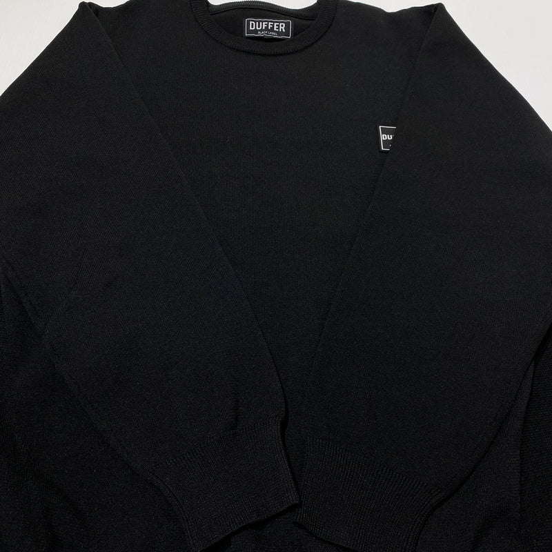 【中古品】【メンズ】 DUFFER ダファー BLACK LABEL BACK LOGO WASHABLE KNIT ブラック レーベル バックロゴ ウォッシャブル ニット 長袖 トップス 147-260824-sa-17-tei サイズ：S カラー：ブラック 万代Net店