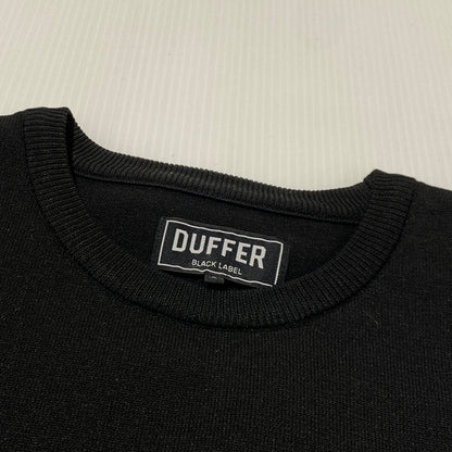 【中古品】【メンズ】 DUFFER ダファー BLACK LABEL BACK LOGO WASHABLE KNIT ブラック レーベル バックロゴ ウォッシャブル ニット 長袖 トップス 147-260824-sa-17-tei サイズ：S カラー：ブラック 万代Net店