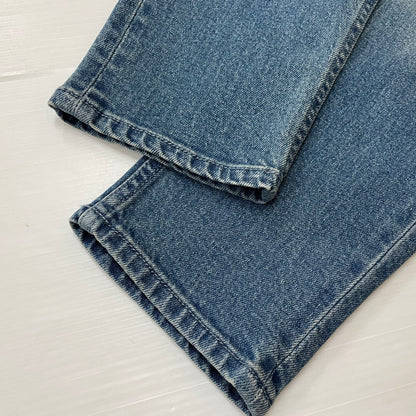 【中古品】【メンズ】 The DUFFER of ST.GEORGE ザダファーオブセントジョージ SLIM FIT DENIM ダファー レザー プロセスト エンブロイダリー スリム フィット デニム ボトムス 158-620618-sa-09-tei サイズ：M カラー：インディゴ 万代Net店