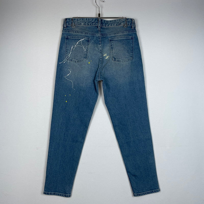 【中古品】【メンズ】 The DUFFER of ST.GEORGE ザダファーオブセントジョージ SLIM FIT DENIM ダファー レザー プロセスト エンブロイダリー スリム フィット デニム ボトムス 158-620618-sa-09-tei サイズ：M カラー：インディゴ 万代Net店