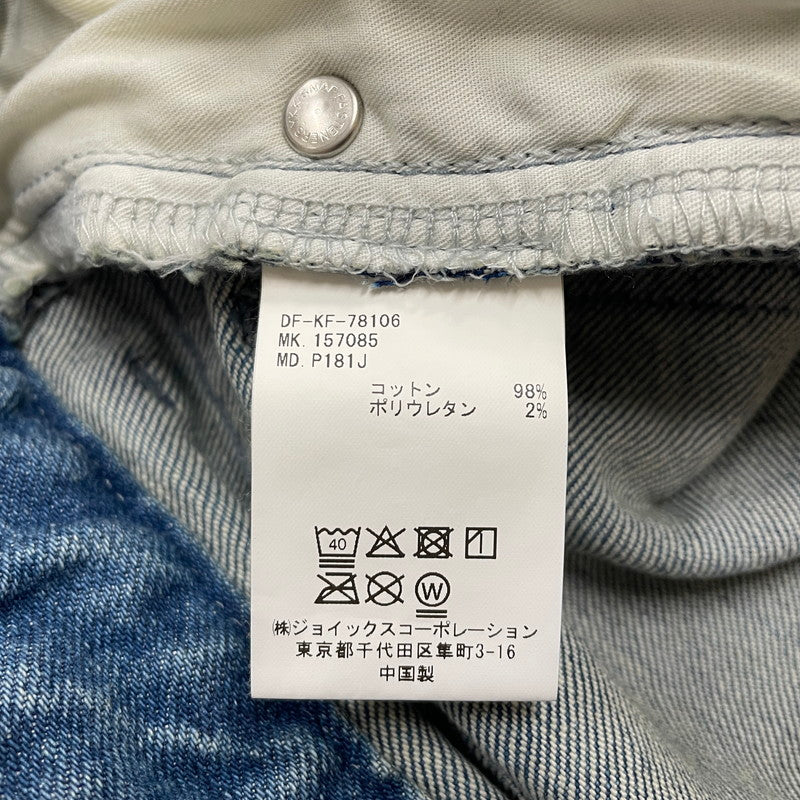 【中古品】【メンズ】 The DUFFER of ST.GEORGE ザダファーオブセントジョージ SLIM FIT DENIM ダファー レザー プロセスト エンブロイダリー スリム フィット デニム ボトムス 158-620618-sa-09-tei サイズ：M カラー：インディゴ 万代Net店