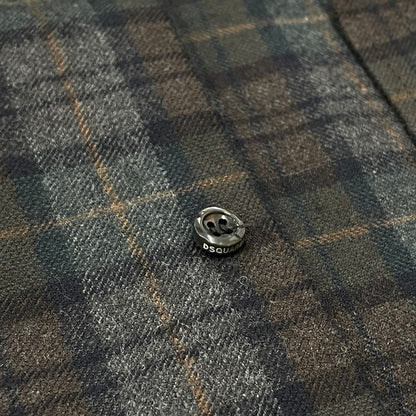 【中古品】【メンズ】 DSQUARED2 ディースクエアード WOOL CHECK L/S SHIRT ウール チェック ロングスリーブ シャツ 長袖 トップス 141-260119-yy-02-fuz サイズ：46 カラー：グレー 万代Net店
