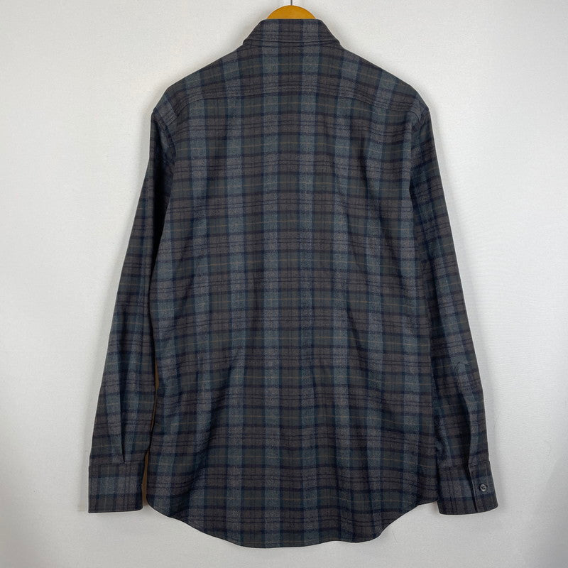 【中古品】【メンズ】 DSQUARED2 ディースクエアード WOOL CHECK L/S SHIRT ウール チェック ロングスリーブ シャツ 長袖 トップス 141-260119-yy-02-fuz サイズ：46 カラー：グレー 万代Net店