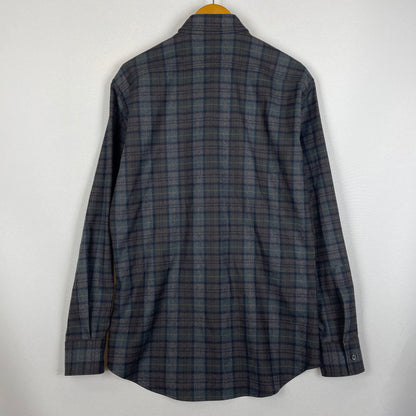【中古品】【メンズ】 DSQUARED2 ディースクエアード WOOL CHECK L/S SHIRT ウール チェック ロングスリーブ シャツ 長袖 トップス 141-260119-yy-02-fuz サイズ：46 カラー：グレー 万代Net店