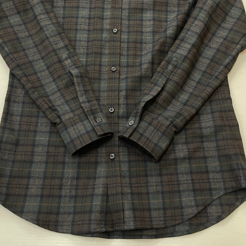 【中古品】【メンズ】 DSQUARED2 ディースクエアード WOOL CHECK L/S SHIRT ウール チェック ロングスリーブ シャツ 長袖 トップス 141-260119-yy-02-fuz サイズ：46 カラー：グレー 万代Net店