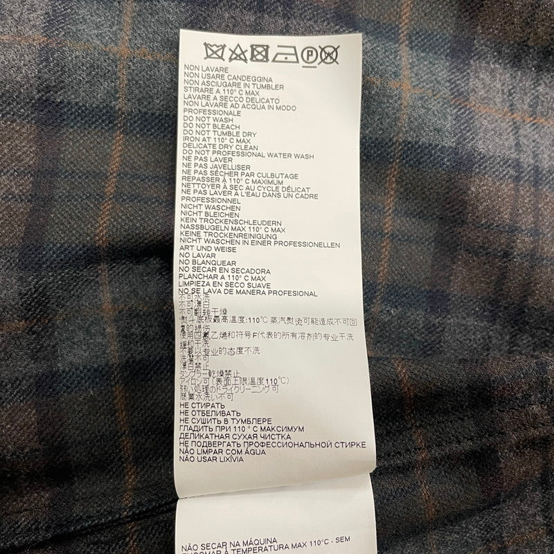 【中古品】【メンズ】 DSQUARED2 ディースクエアード WOOL CHECK L/S SHIRT ウール チェック ロングスリーブ シャツ 長袖 トップス 141-260119-yy-02-fuz サイズ：46 カラー：グレー 万代Net店