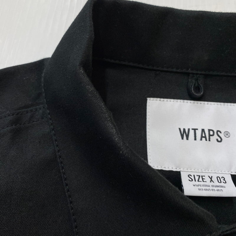 【中古品】【メンズ】 WTAPS ダブルタップス 24SS CBW 01 LS COTTON SATIN IDENTITY 241CWDT-SHM02 CBW 01 ロングスリーブ コットン サテン アイデンティティ 長袖 トップス シャツジャケット 142-251208-yy-10-tei サイズ：3 カラー：ブラック 万代Net店