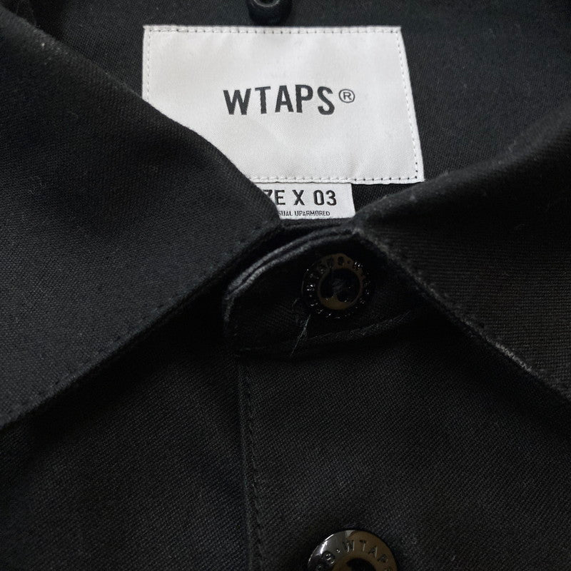 【中古品】【メンズ】 WTAPS ダブルタップス 24SS CBW 01 LS COTTON SATIN IDENTITY 241CWDT-SHM02 CBW 01 ロングスリーブ コットン サテン アイデンティティ 長袖 トップス シャツジャケット 142-251208-yy-10-tei サイズ：3 カラー：ブラック 万代Net店