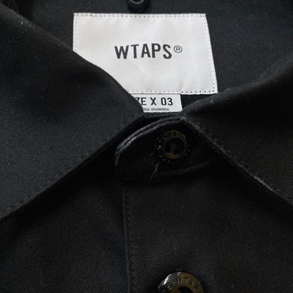 【中古品】【メンズ】 WTAPS ダブルタップス 24SS CBW 01 LS COTTON SATIN IDENTITY 241CWDT-SHM02 CBW 01 ロングスリーブ コットン サテン アイデンティティ 長袖 トップス シャツジャケット 142-251208-yy-10-tei サイズ：3 カラー：ブラック 万代Net店