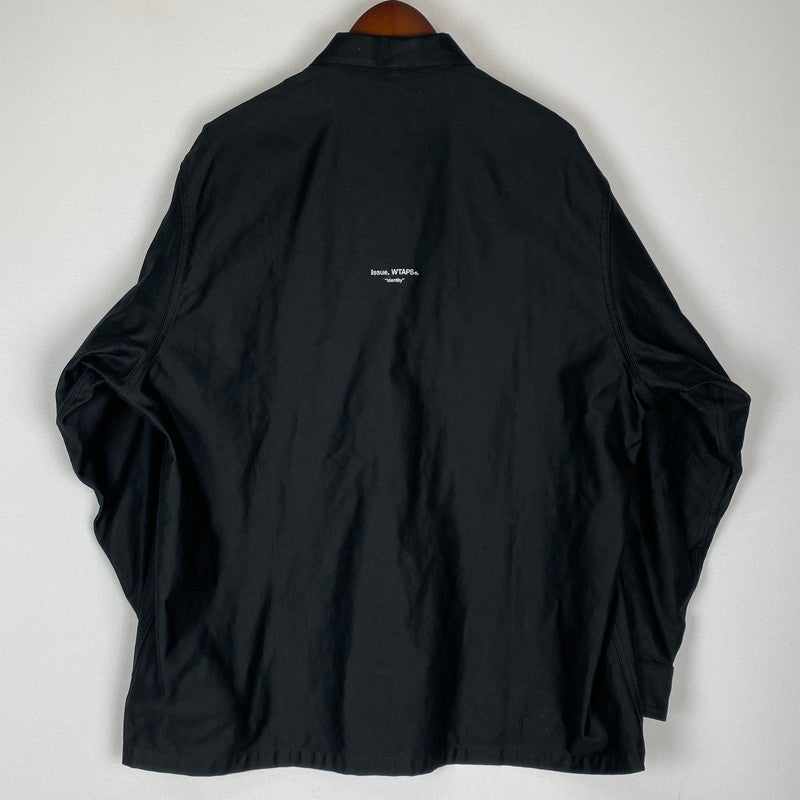 【中古品】【メンズ】 WTAPS ダブルタップス 24SS CBW 01 LS COTTON SATIN IDENTITY 241CWDT-SHM02 CBW 01 ロングスリーブ コットン サテン アイデンティティ 長袖 トップス シャツジャケット 142-251208-yy-10-tei サイズ：3 カラー：ブラック 万代Net店