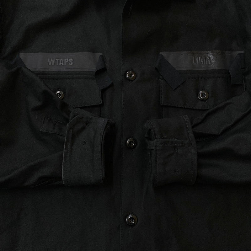 【中古品】【メンズ】 WTAPS ダブルタップス 24SS CBW 01 LS COTTON SATIN IDENTITY 241CWDT-SHM02 CBW 01 ロングスリーブ コットン サテン アイデンティティ 長袖 トップス シャツジャケット 142-251208-yy-10-tei サイズ：3 カラー：ブラック 万代Net店