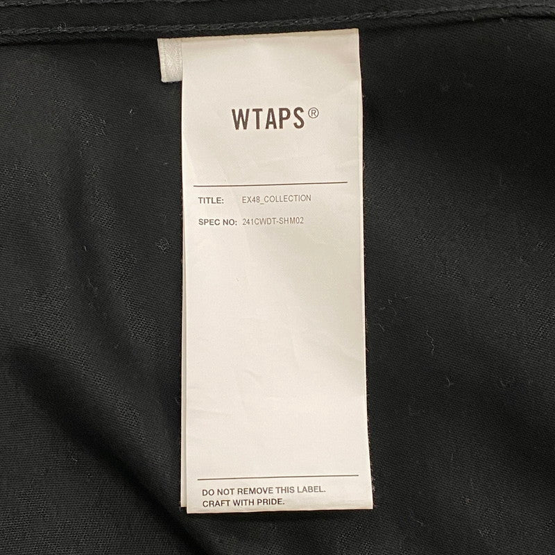 【中古品】【メンズ】 WTAPS ダブルタップス 24SS CBW 01 LS COTTON SATIN IDENTITY 241CWDT-SHM02 CBW 01 ロングスリーブ コットン サテン アイデンティティ 長袖 トップス シャツジャケット 142-251208-yy-10-tei サイズ：3 カラー：ブラック 万代Net店