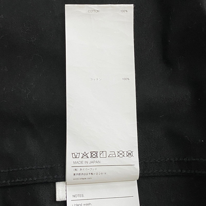【中古品】【メンズ】 WTAPS ダブルタップス 24SS CBW 01 LS COTTON SATIN IDENTITY 241CWDT-SHM02 CBW 01 ロングスリーブ コットン サテン アイデンティティ 長袖 トップス シャツジャケット 142-251208-yy-10-tei サイズ：3 カラー：ブラック 万代Net店