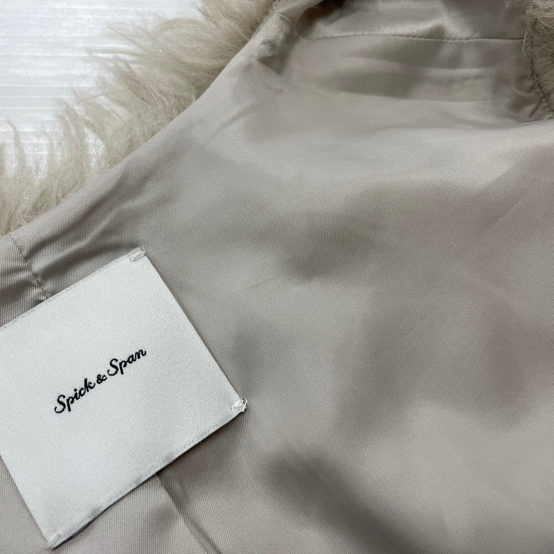 【中古美品】【レディース】 Spick and Span スピックアンドスパン SPICK AND SPAN 24AW FAKE FUR GILET フェイク ファー ジレ ライトアウター 168-251211-yo-33-tei サイズ：F カラー：グレー 万代Net店