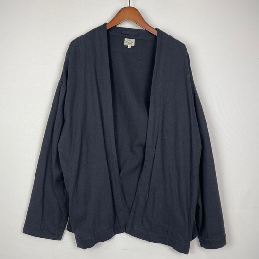 【中古品】【メンズ】 GOLD ゴールド SILK NEP TWILL NO COLLAR CARDIGAN GL15254 シルクネップ ツイル ノーカラーカーディガン 長袖 トップス 145-251211-yo-22-tei サイズ：XL カラー：ネイビー 万代Net店