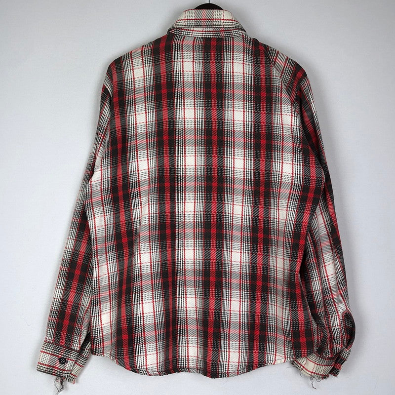 【現状渡し品】【メンズ】 FIVE BROTHER ファイブブラザー FLANNEL L/S SHIRT フランネル ロングスリーブ シャツ トップス 長袖 ネルシャツ 145-251209-ts-15-tei サイズ：M カラー：レッド 万代Net店