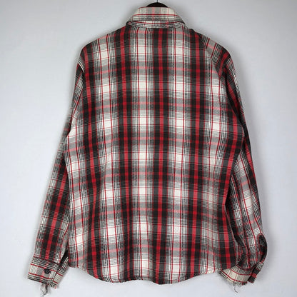 【現状渡し品】【メンズ】 FIVE BROTHER ファイブブラザー FLANNEL L/S SHIRT フランネル ロングスリーブ シャツ トップス 長袖 ネルシャツ 145-251209-ts-15-tei サイズ：M カラー：レッド 万代Net店