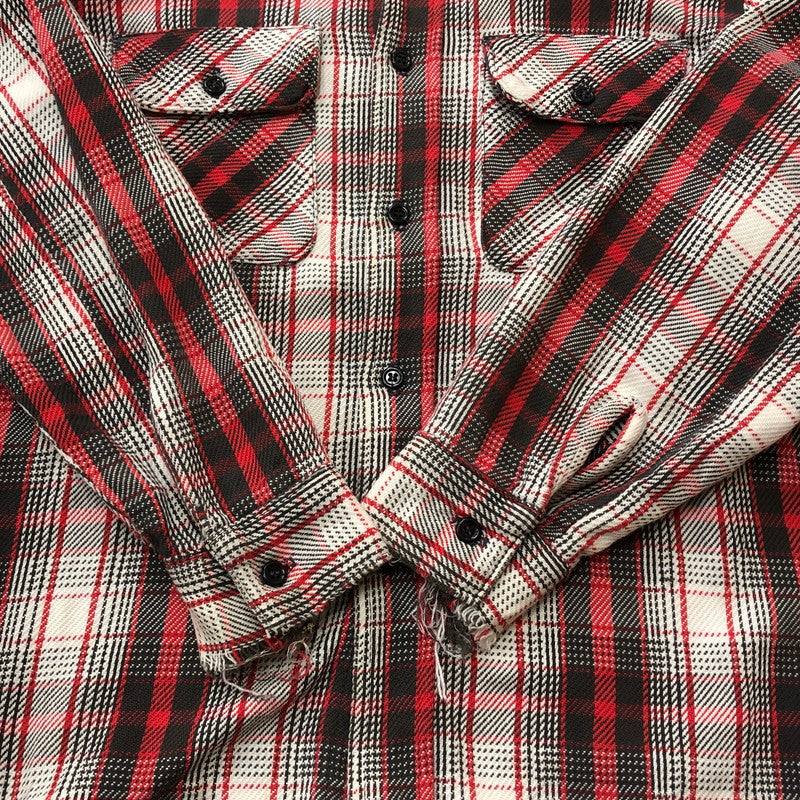 【現状渡し品】【メンズ】 FIVE BROTHER ファイブブラザー FLANNEL L/S SHIRT フランネル ロングスリーブ シャツ トップス 長袖 ネルシャツ 145-251209-ts-15-tei サイズ：M カラー：レッド 万代Net店