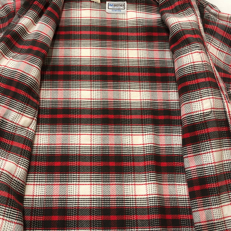 【現状渡し品】【メンズ】 FIVE BROTHER ファイブブラザー FLANNEL L/S SHIRT フランネル ロングスリーブ シャツ トップス 長袖 ネルシャツ 145-251209-ts-15-tei サイズ：M カラー：レッド 万代Net店