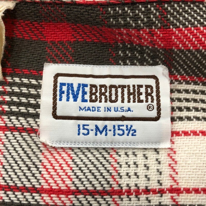 【現状渡し品】【メンズ】 FIVE BROTHER ファイブブラザー FLANNEL L/S SHIRT フランネル ロングスリーブ シャツ トップス 長袖 ネルシャツ 145-251209-ts-15-tei サイズ：M カラー：レッド 万代Net店