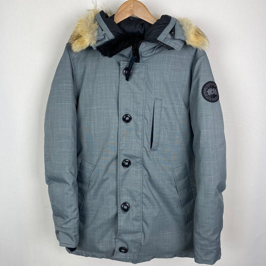 【中古品】【メンズ】 CANADA GOOSE カナダグース × EDIFICE 別注 コラボ CRESTON PARKA BLACK LABEL 3481JMB クレストンパーカ ブラックレーベル アウター ダウンジャケット 141-251211-yo-05-tei サイズ：S カラー：グレー 万代Net店