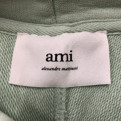 【中古品】【メンズ】 AMI Alexandre Mattiussi アミ アレクサンドル マテュッシ DE COEUR LOGO HOODIE E22USW202.747 ロゴ フーディ トップス プルオーバーパーカー 141-251209-ts-17-tei サイズ：XS カラー：ライトグリーン 万代Net店