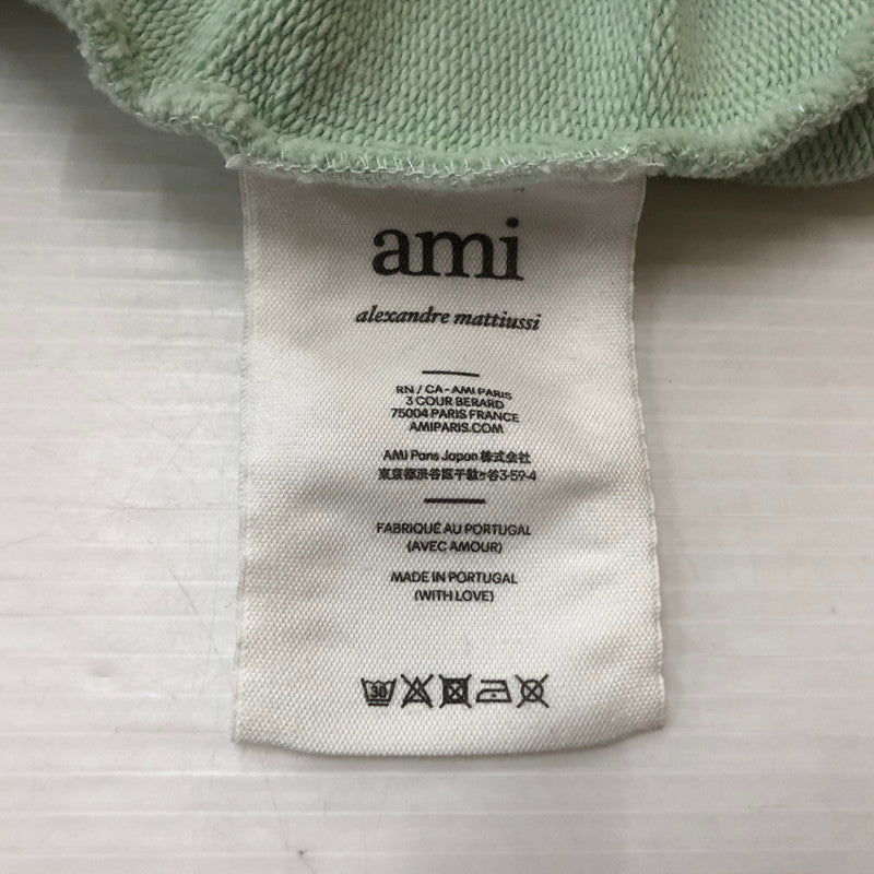 【中古品】【メンズ】 AMI Alexandre Mattiussi アミ アレクサンドル マテュッシ DE COEUR LOGO HOODIE E22USW202.747 ロゴ フーディ トップス プルオーバーパーカー 141-251209-ts-17-tei サイズ：XS カラー：ライトグリーン 万代Net店