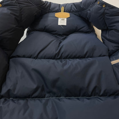 【中古品】【メンズ】 Rocky Mountain FeatherBed ロッキーマウンテンフェザーベッド LEATHER-PANEL DOWN VEST 450-452-01 レザーパネル ダウンベスト ライトアウター 144-251211-yy-15-tei サイズ：38 カラー：ブルー 万代Net店