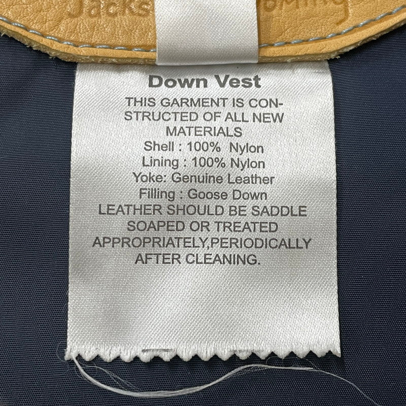 【中古品】【メンズ】 Rocky Mountain FeatherBed ロッキーマウンテンフェザーベッド LEATHER-PANEL DOWN VEST 450-452-01 レザーパネル ダウンベスト ライトアウター 144-251211-yy-15-tei サイズ：38 カラー：ブルー 万代Net店