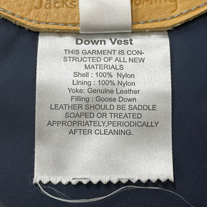 【中古品】【メンズ】 Rocky Mountain FeatherBed ロッキーマウンテンフェザーベッド LEATHER-PANEL DOWN VEST 450-452-01 レザーパネル ダウンベスト ライトアウター 144-251211-yy-15-tei サイズ：38 カラー：ブルー 万代Net店