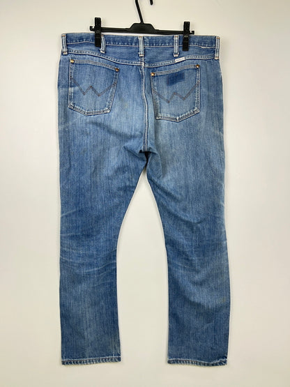 【現状渡し品】【メンズ】 WRANGLER ラングラー DAMAGE DENIM PANTS ダメージ デニムパンツ ボトムス ジーンズ 156-260830-kk-10-hon サイズ：表記消え 下記参照 カラー：ライトインディゴ 万代Net店