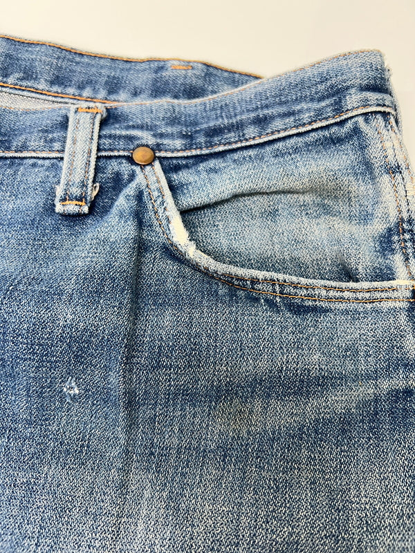 【現状渡し品】【メンズ】 WRANGLER ラングラー DAMAGE DENIM PANTS ダメージ デニムパンツ ボトムス ジーンズ 156-260830-kk-10-hon サイズ：表記消え 下記参照 カラー：ライトインディゴ 万代Net店