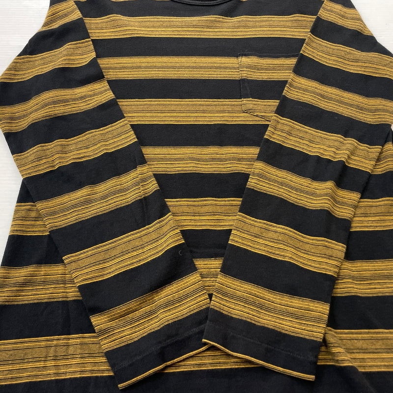【中古品】【メンズ】 COOTIE クーティー CREWNECK STRIPE L/S TEE クルーネック ストライプ ロング スリーブ Tシャツ 長袖 トップス 142-260906-sa-28-teih サイズ：S カラー：イエロー 万代Net店