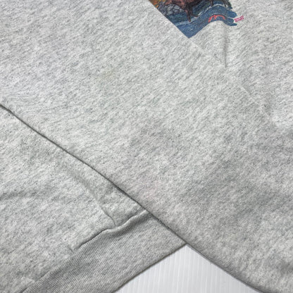【中古品】【メンズ】 FRUIT OF THE LOOM フルーツ オブ ザ ルーム 90's ELK PRINT SWEAT 90年代 エルク プリント スウェット 長袖 トップス トレーナー 145-260828-yo-15-teih サイズ：L カラー：グレー 万代Net店