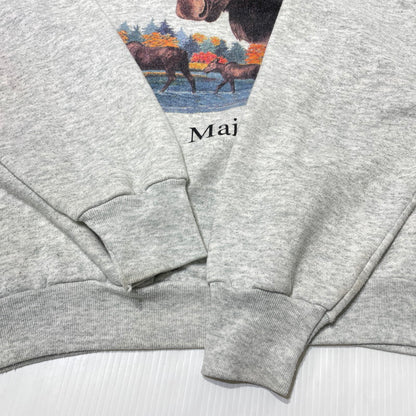 【中古品】【メンズ】 FRUIT OF THE LOOM フルーツ オブ ザ ルーム 90's ELK PRINT SWEAT 90年代 エルク プリント スウェット 長袖 トップス トレーナー 145-260828-yo-15-teih サイズ：L カラー：グレー 万代Net店