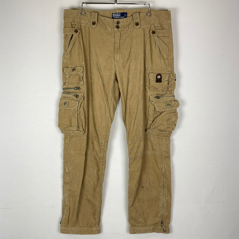 【中古品】【メンズ】 Polo by Ralph Lauren ポロバイラルフローレン CORDUROY CARGO PANTS コーデュロイ カーゴパンツ ボトムス 158-251211-yy-22-tei サイズ：36×30 カラー：ベージュ 万代Net店