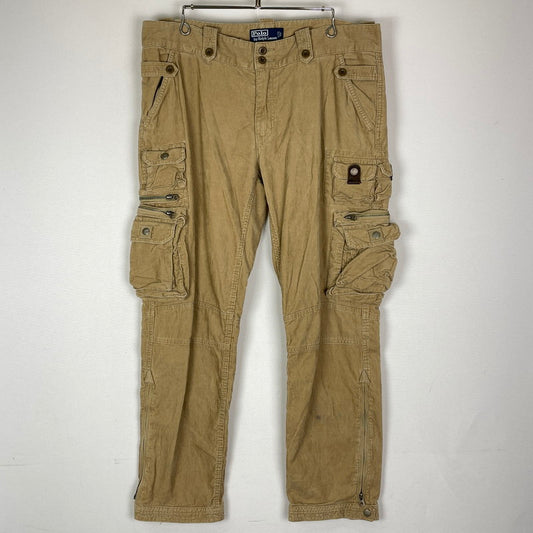 【中古品】【メンズ】 Polo by Ralph Lauren ポロバイラルフローレン CORDUROY CARGO PANTS コーデュロイ カーゴパンツ ボトムス 158-251211-yy-22-tei サイズ：36×30 カラー：ベージュ 万代Net店