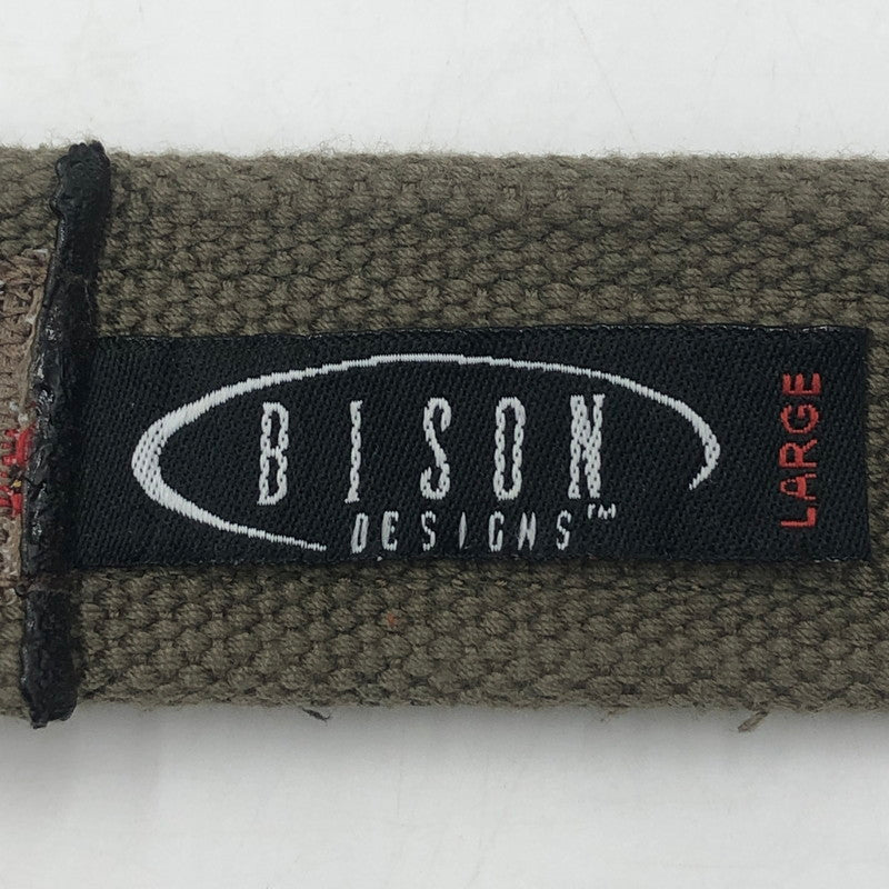 【中古品】【メンズ】 BISON DESIGNS バイソンデザインズ × STABRIDGE スタブリッジ 別注 コラボ BBQ BELT BBQ ベルト アクセサリー 服飾雑貨 USA製 205-251214-yy-03-tei サイズ：L カラー：マルチカラー 万代Net店
