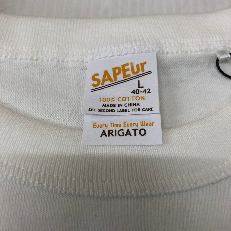 【中古美品】【メンズ】 SAPEur サプール GEORGETOWN HEAD S/S TEE A0023-356 ジョージタウン ヘッド ショートスリーブ Tシャツ 半袖 トップス 142-251212-ks-10-tei サイズ：L カラー：ホワイト 万代Net店