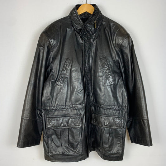 【中古品】【メンズ】 HARLEY DAVIDSON ハーレーダビッドソン RAM LEATHER JACKET H-102 ラム レザー ジャケット アウター 革 145-251214-ts-13-fuz サイズ：L カラー：ブラック/ブラウン 万代Net店