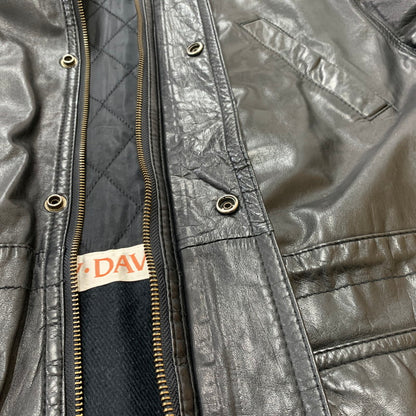【中古品】【メンズ】 HARLEY DAVIDSON ハーレーダビッドソン RAM LEATHER JACKET H-102 ラム レザー ジャケット アウター 革 145-251214-ts-13-fuz サイズ：L カラー：ブラック/ブラウン 万代Net店