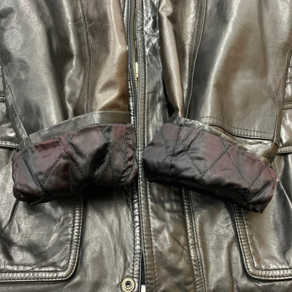 【中古品】【メンズ】 HARLEY DAVIDSON ハーレーダビッドソン RAM LEATHER JACKET H-102 ラム レザー ジャケット アウター 革 145-251214-ts-13-fuz サイズ：L カラー：ブラック/ブラウン 万代Net店