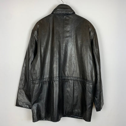 【中古品】【メンズ】 HARLEY DAVIDSON ハーレーダビッドソン RAM LEATHER JACKET H-102 ラム レザー ジャケット アウター 革 145-251214-ts-13-fuz サイズ：L カラー：ブラック/ブラウン 万代Net店