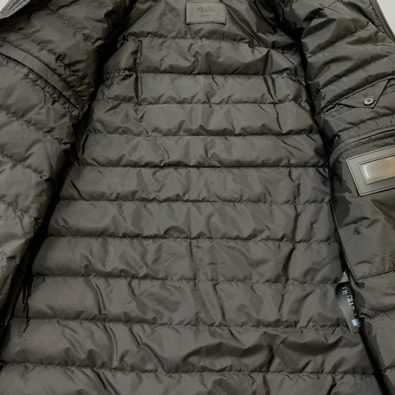 【中古品】【メンズ】 PRADA プラダ RE NYLON 三角ロゴ トライアングルプレート パファージャケット SGN955 S191 1WQ9 2022 メンズ ダウンジャケット 141-251214-ts-05-tei サイズ：48 カラー：ブラック 万代Net店