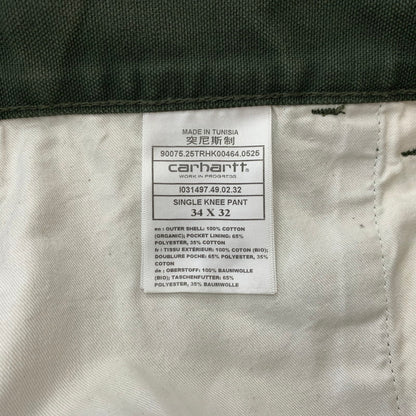 【中古品】【メンズ】 Carhartt WIP カーハート ワークインプログレス SINGLE KNEE PANT I031497 シングル ニー パンツ ボトムス ワークパンツ 156-251214-ts-14-tei サイズ：34 x 32 カラー：グリーン 万代Net店