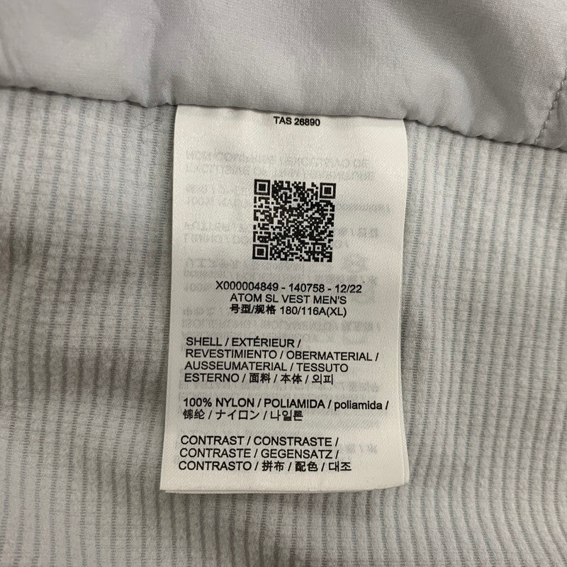 【中古品】【メンズ】 ARC'TERYX アークテリクス ATOM SL VEST X000004849-140757-11 アトム ベスト ライトアウター ナイロンベスト 144-251214-ts-03-tei サイズ：XL カラー：グレー 万代Net店